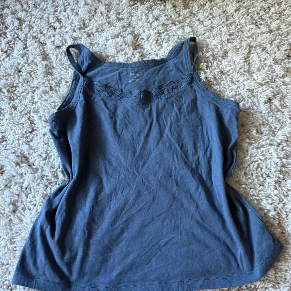 Felina Slate Blue Camisole with Lace Detail - Picture 1 of 3